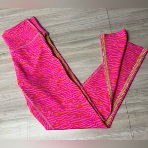 Bright Pink Patterned Women's Active Pants